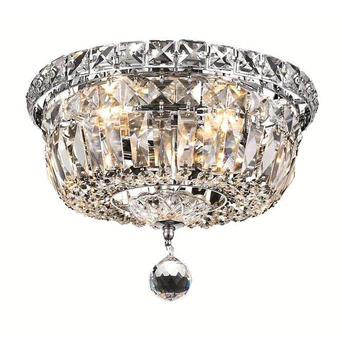 Living District by Elegant Lighting LD2528F10C Wiley Collection Flush Mount D10in H8in Lt:4 Chrome Finish
